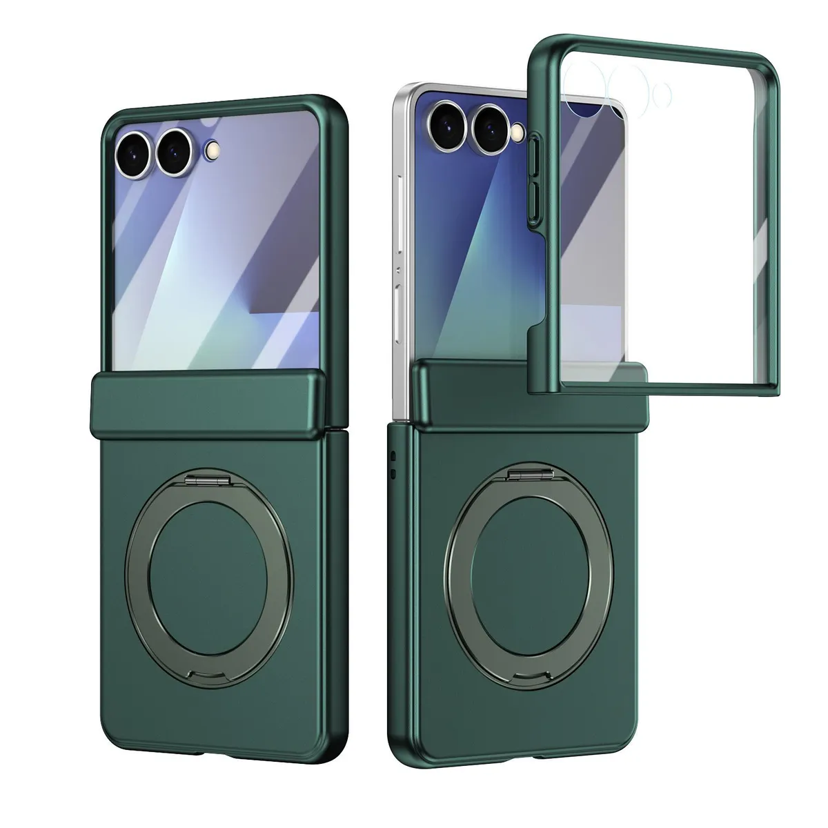 SNAPFIT Case Compatible With Samsung Galaxy Z Flip8 Flip 8 Ultra Hard Case 360° Rotating Stand Hinge Protection Slim Armor Shockproof Casing Bulit In Screen Protector