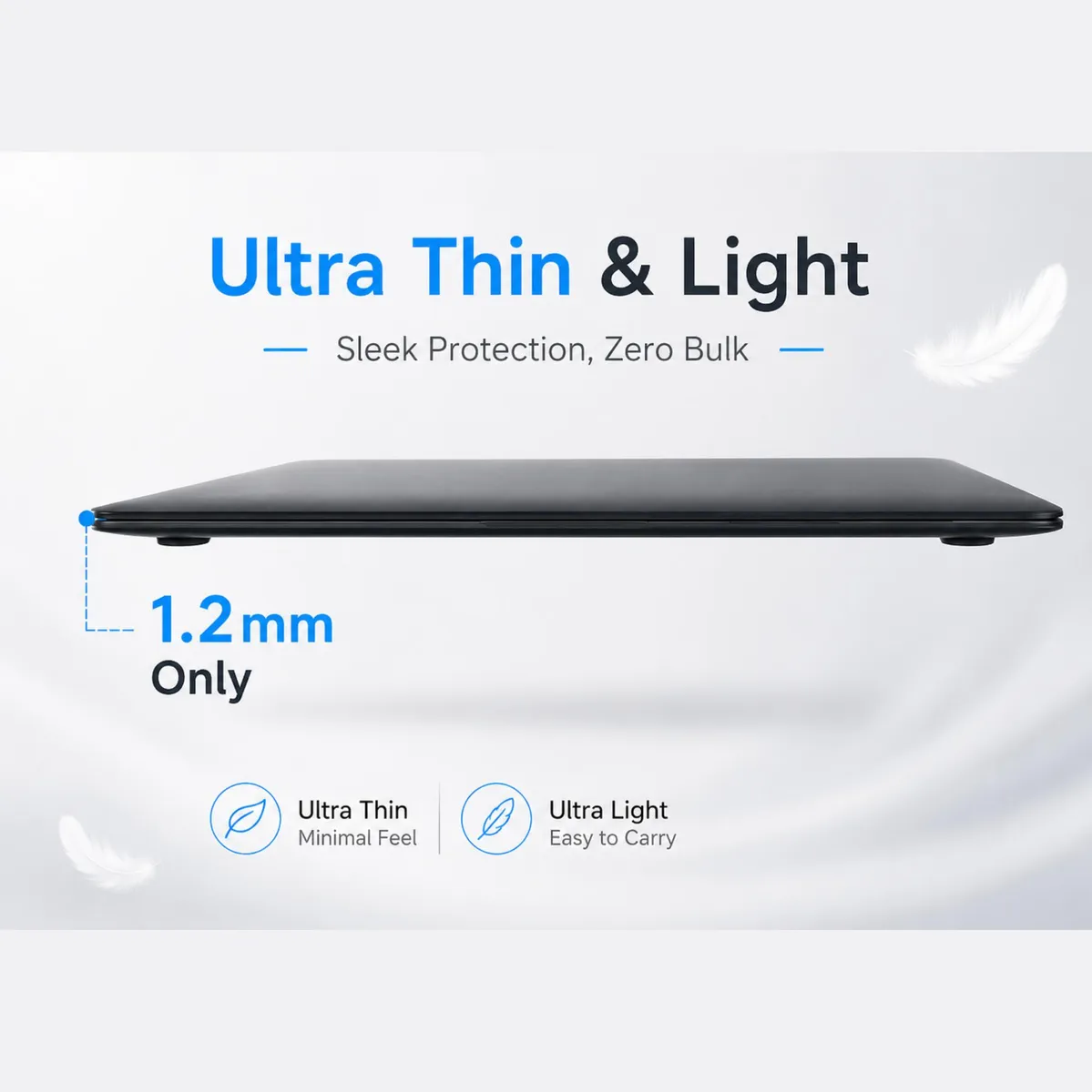 SNAPFIT Case Macbook Neo 13 2026 A3404 Ultra Thin Matte 1.2MM Slim Hardcase Protective Case ā Matte Black