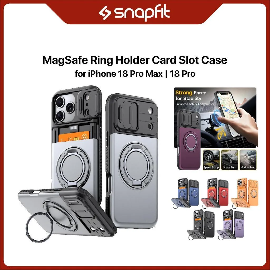 SNAPFIT Case iPhone 18 Pro Max 18 Pro Camera Slide Lens Protection MagSafe Magnetic Ring Stand