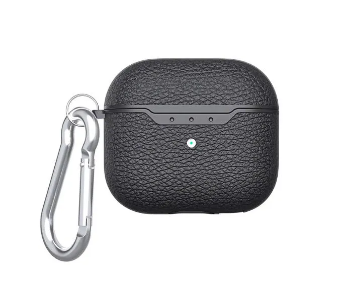 Case AirPods 4 2024 With Keychain Gantungan Kunci Protective Casing — Silicone Black