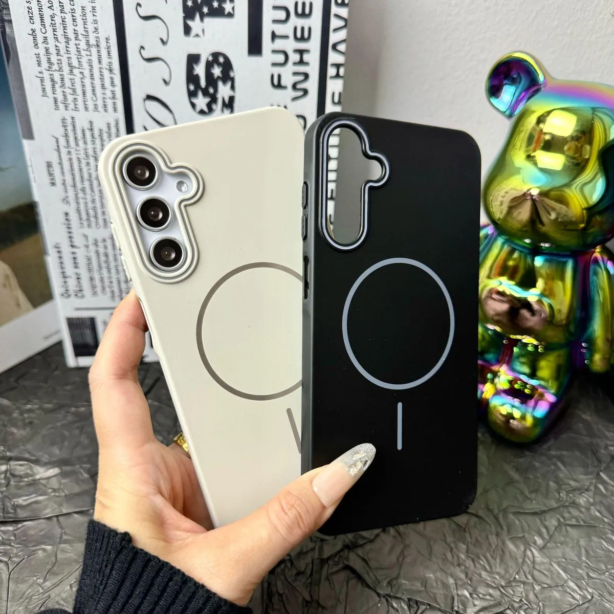SNAPFIT Case Samsung Galaxy A57 Hardcase Magnetic MagSafe Camera Hole — Titaniium Grey