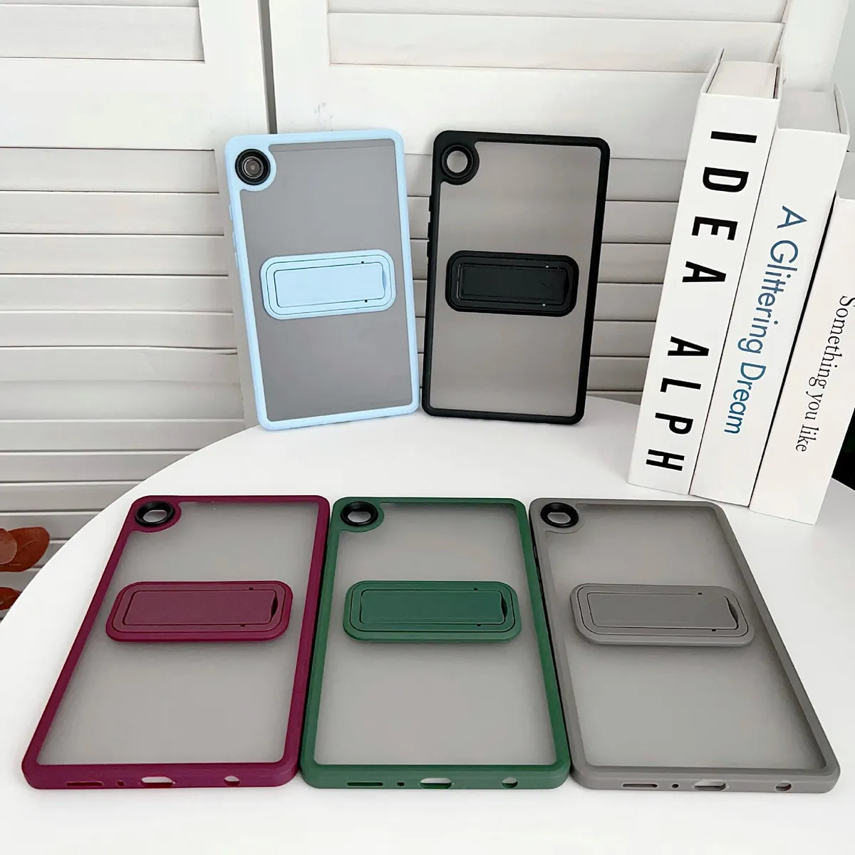 SNAPFIT Case Samsung Galaxy Tab A11 Plus Frosted Bracket Transparent — Black / Tab A11+