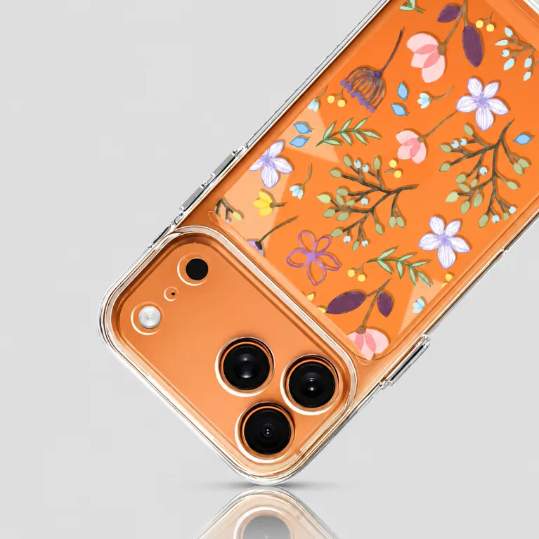 Case 3D Floral Motif Bunga Transparan Softcase Anti Gores — Bow Blossom / iPhone 18 Pro