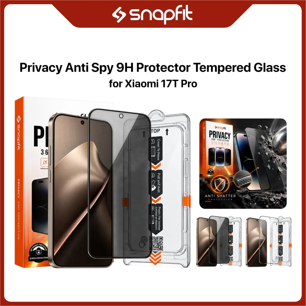 SNAPFIT Tempered Glass Xiaomi 17T Pro Anti Spy 9H Protective Glass