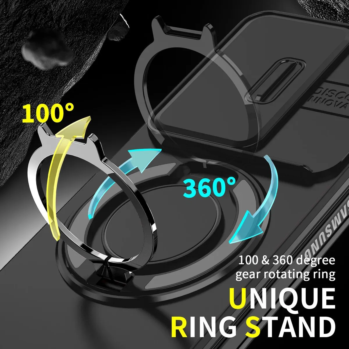 SNAPFIT Compatible With Samsung Galaxy Z Fold8 Fold 8 Ultra SNAPFIT Magsafe Sliding Camera Ring Stand Cover ā Black