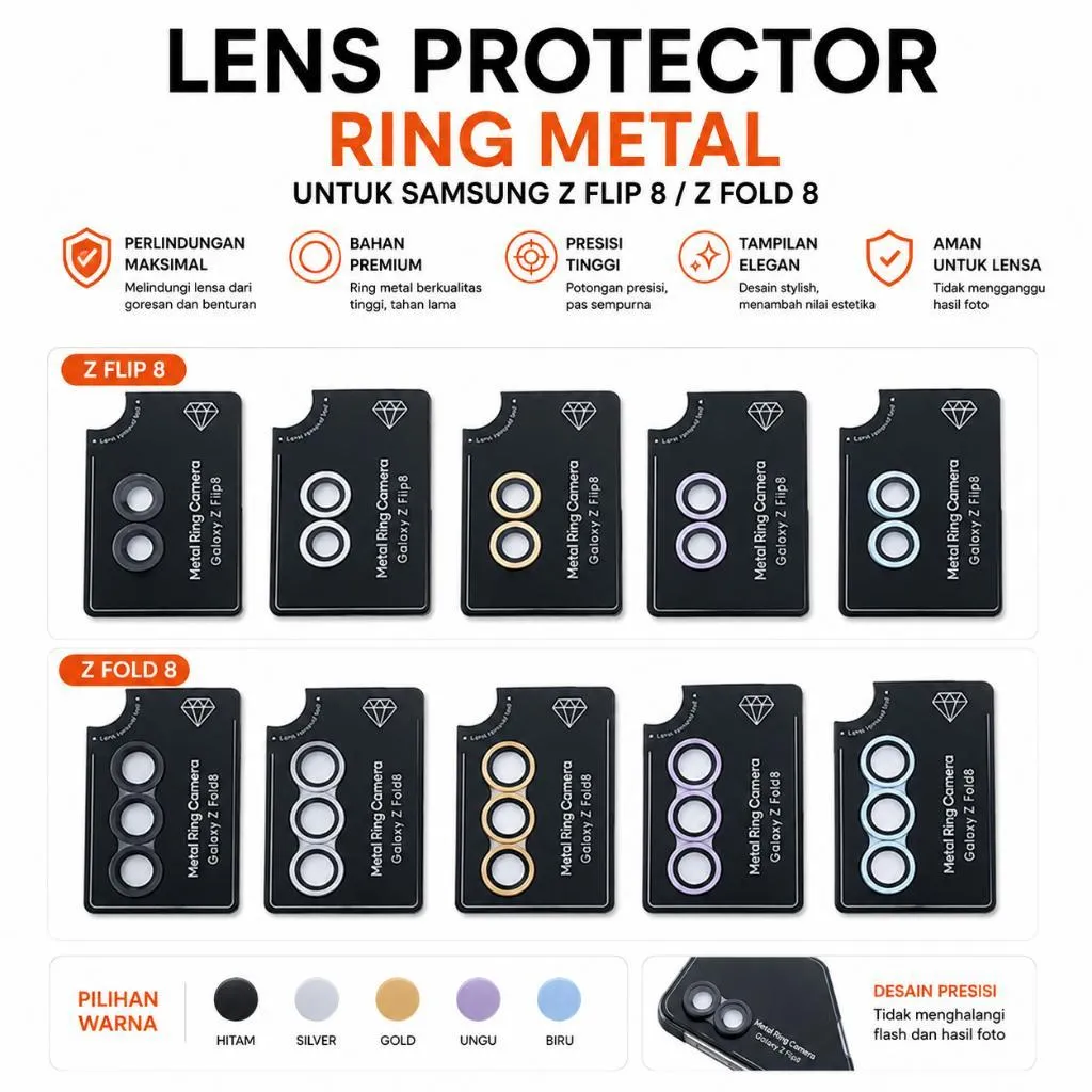 SNAPFIT Lens Camera Samsung Galaxy Z Fold 8 Ultra Fold 8 Wide Anti Gores Tempered Glass Lens Shield Pelindung Kamera — Black / Fold 8 (Wide)