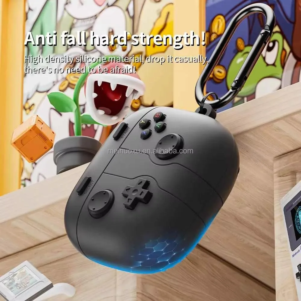 SNAPFIT Case Compatible With Samsung Galaxy Buds 4 / Buds 4 Pro Hardcase Silicone Cover Nintendo Gamepad Shockproof ā Nintendo Dark Grey