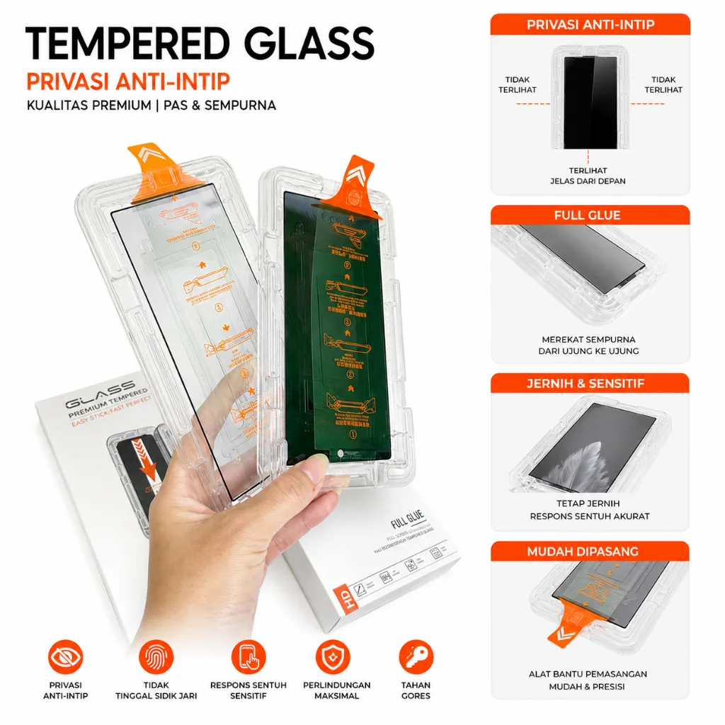 SNAPFIT Tempered Glass Samsung Galaxy Z Fold 8 Ultra Privacy Anti Spy Hd Clear Full Cover Screen Protector Anti Gores — Full Clear WIth Tray / Fold 8 Wide