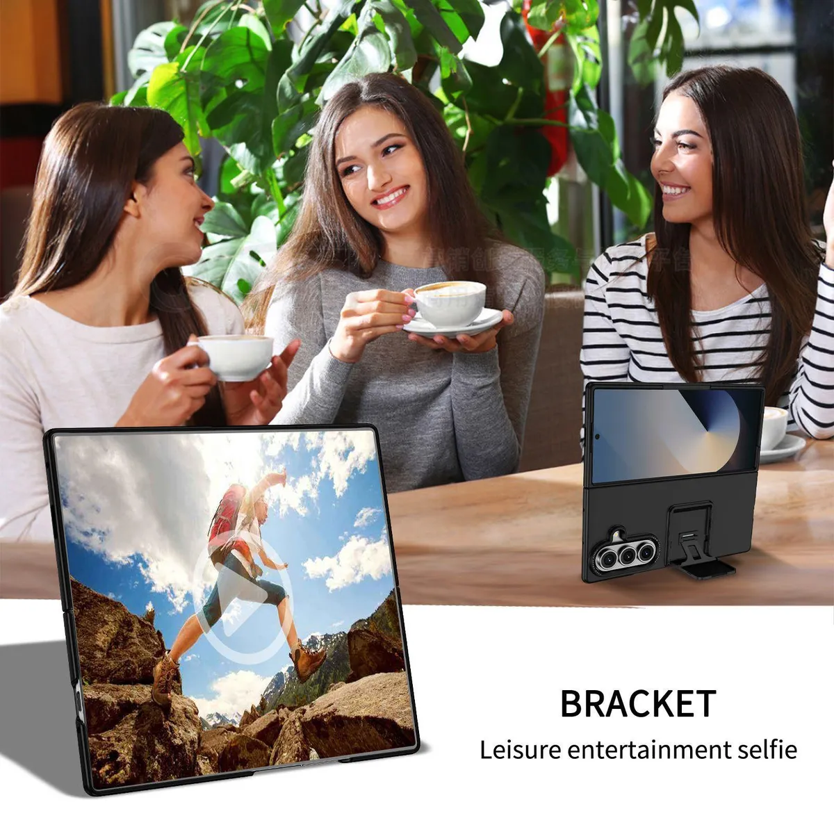 SNAPFIT Case Compatible With Samsung Galaxy Z Fold8 Fold 8 Ultra Wide Ultra Thin Bracket Magnetic Stand — Black / Z Fold 8 Ultra