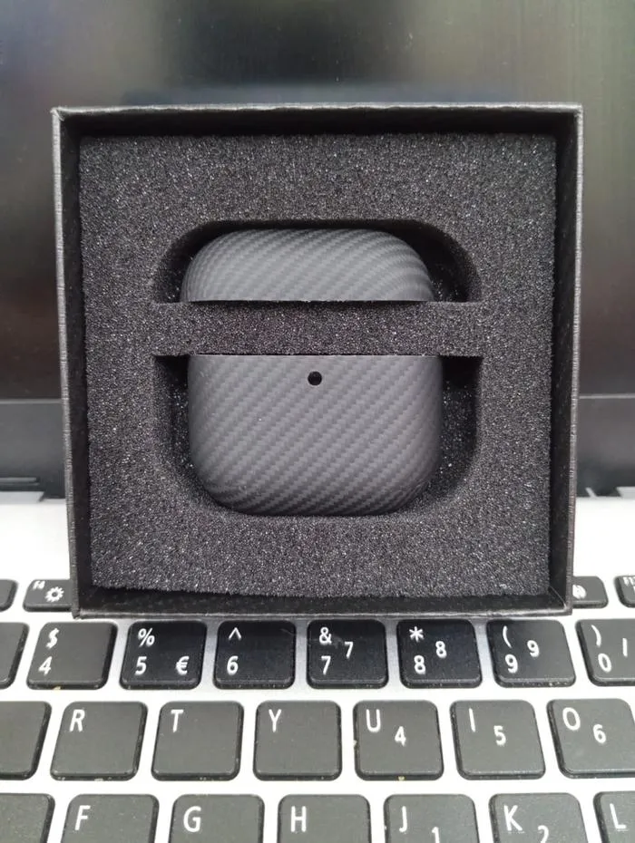 Case AirPods 4 2024 Real Aramid Carbon Fiber 600D Aramid Fiber Slim Anti-fall Hard Cover โ -