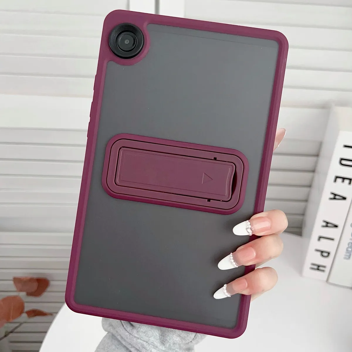 SNAPFIT Case Samsung Galaxy Tab A11 Plus Frosted Bracket Transparent — Black / Tab A11+