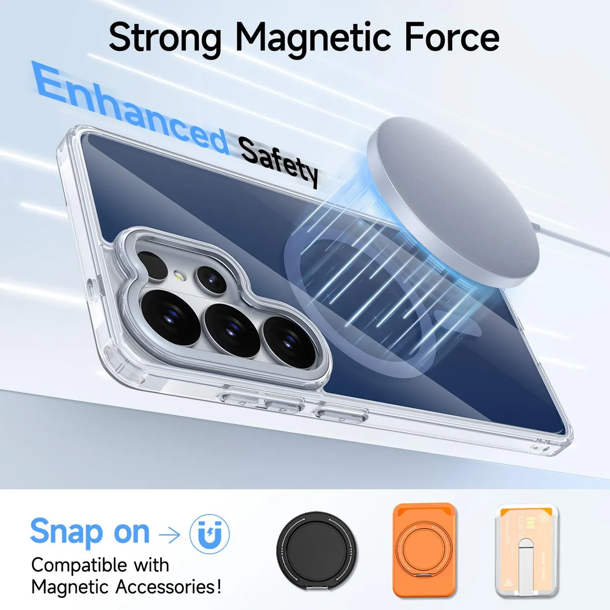 SNAPFIT Case Compatible With Samsung Galaxy S26 Ultra Magsafe Magnetic Cloud Mirror — Blue / S26