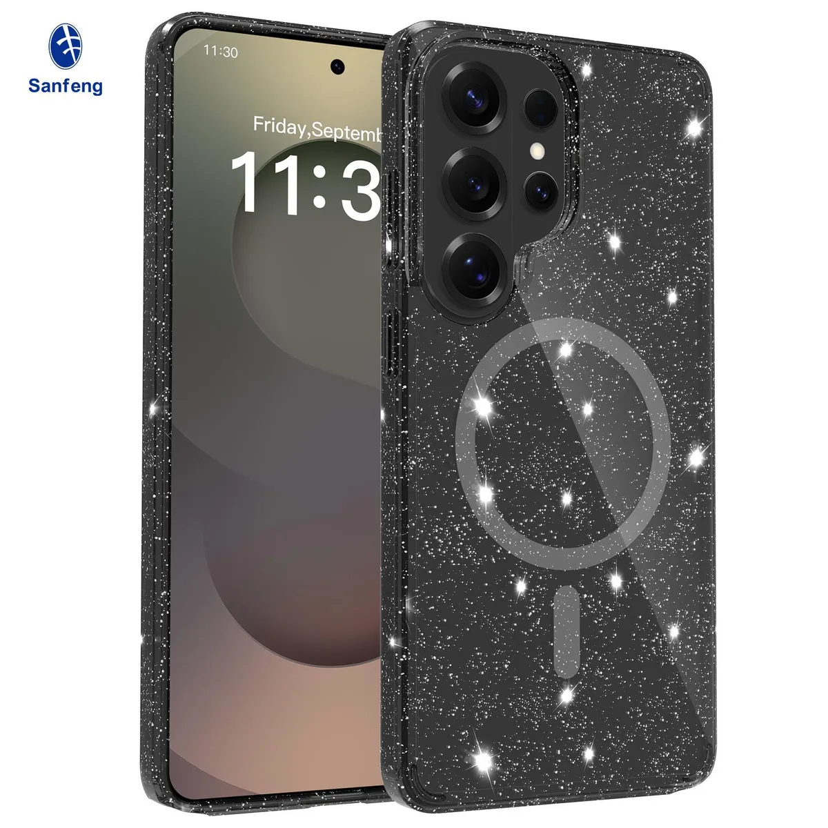 SNAPFIT Case for Samsung Galaxy S26 Ultra Plus SNAPFIT Glitter Hardcase MagSafe Magnetic Cloud Mirror Protective Cover Casing - Primary Focuss