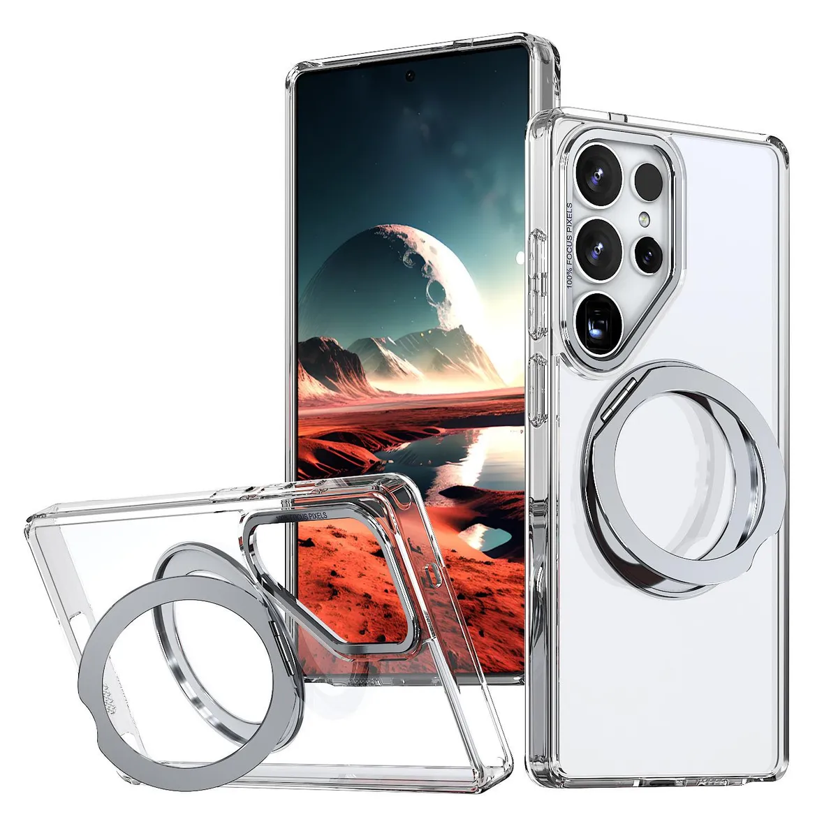 SNAPFIT Case Compatible for Samsung S26 Ultra SNAPFIT 360° Rotating Magnetic Ring Stand Wireless Protection Hard Cover