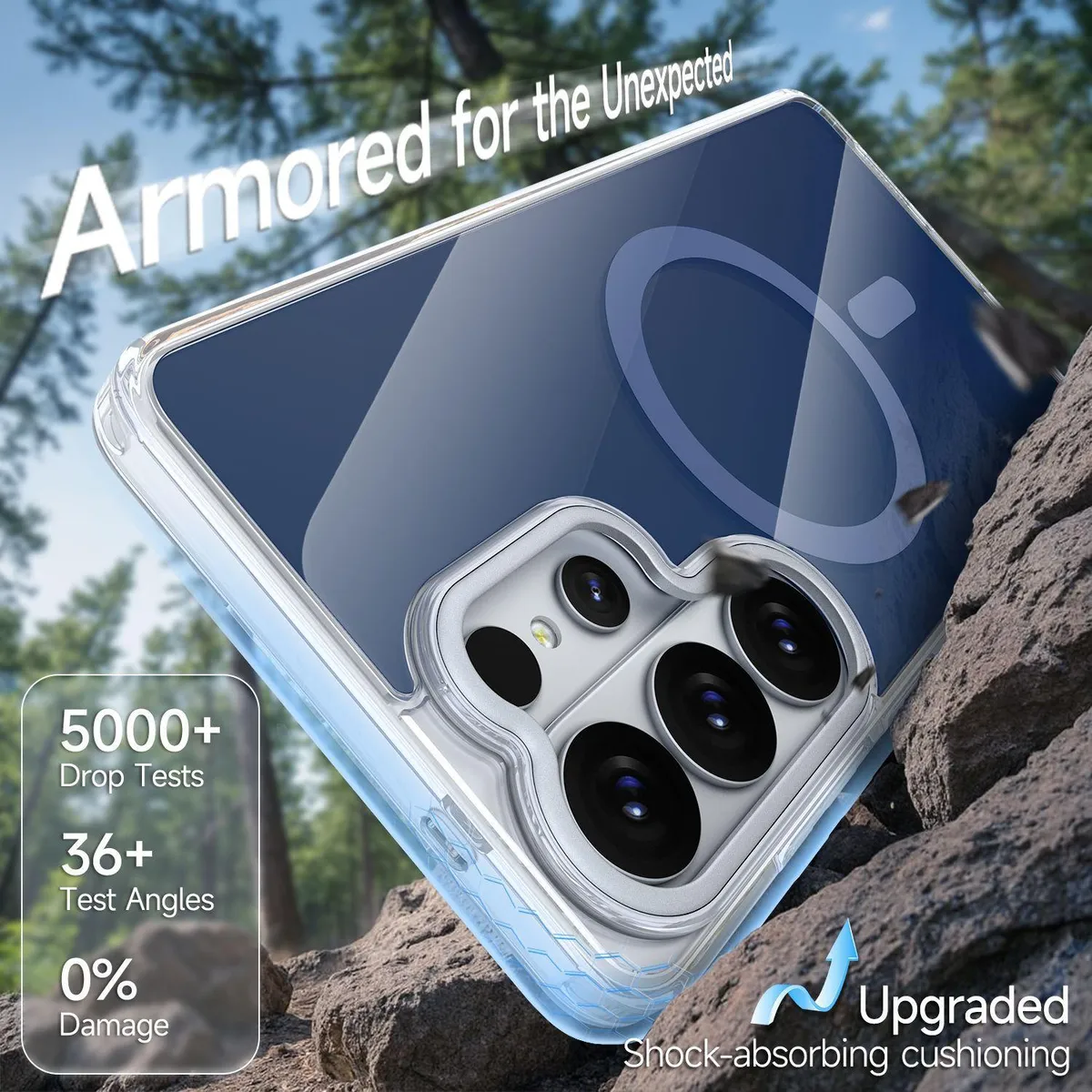 SNAPFIT Case Compatible With Samsung Galaxy S26 Ultra Magsafe Magnetic Cloud Mirror — Blue / S26
