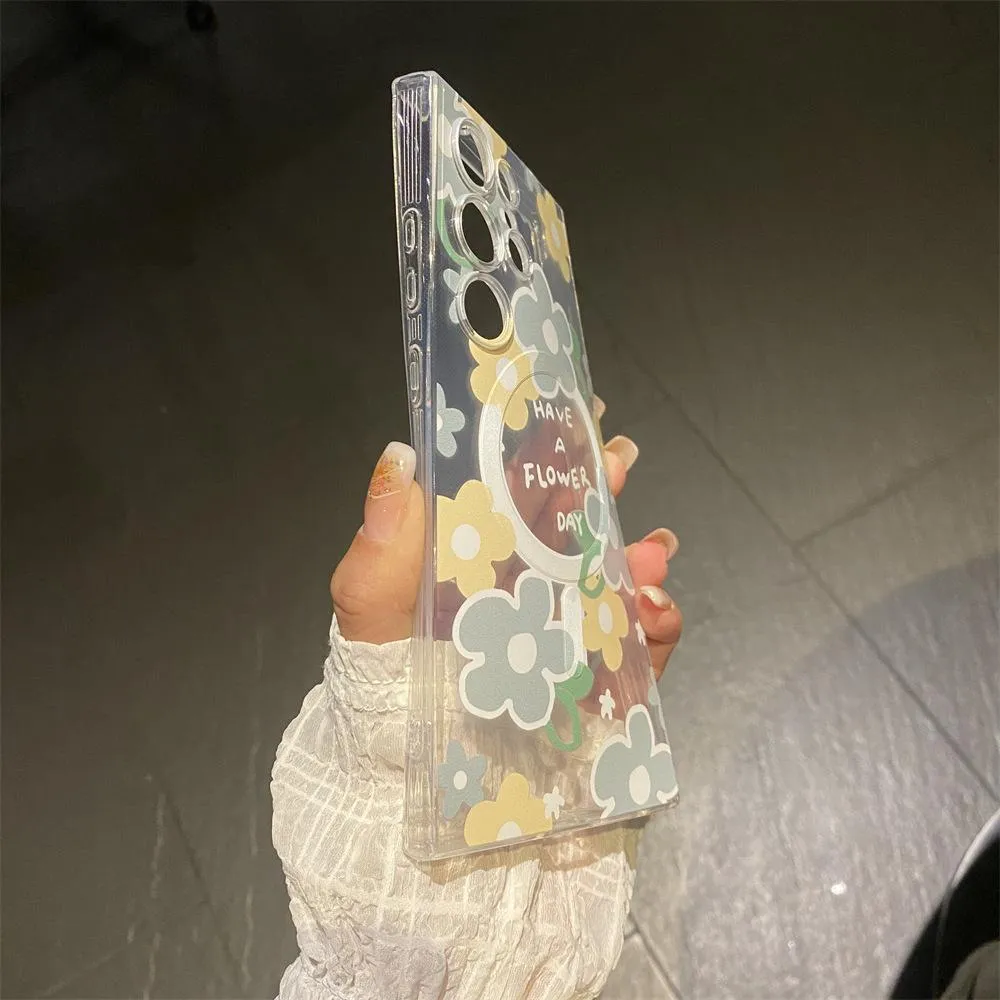 SNAPFIT Case for Samsung Galaxy S26 Ultra Plus SNAPFIT TPU 3D Color Painted Clear Transparent Protective Premium Casing Cover - Primary Focuss ā Floral Harmony / S26 Ultra