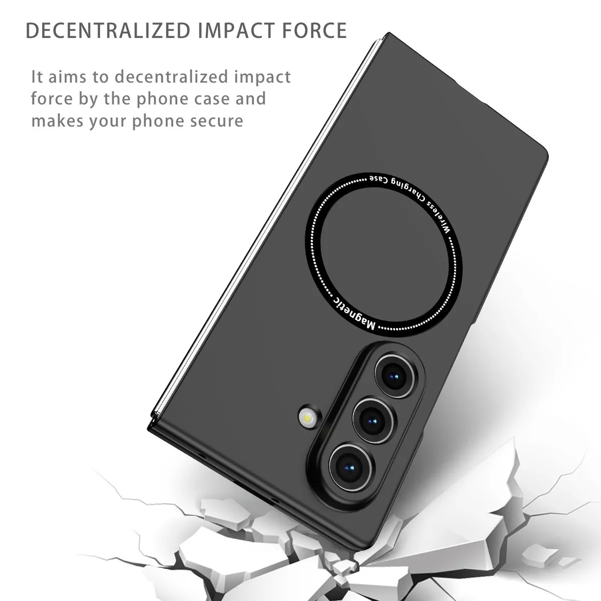 SNAPFIT Case Compatible With Samsung Galaxy Z Fold8 Fold 8 Ultra Wide Ultra Slim Magnetic Hardcase Anti Fingerprint Full Protection ā Black / Z Fold 8 (Wide)
