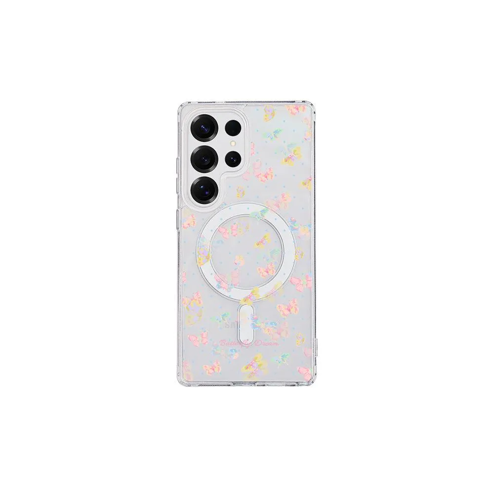 SNAPFIT Case Samsung Galaxy A57 TPU 3D Floral Color Painted Clear Transparent — Butterfly Galaxy / A57