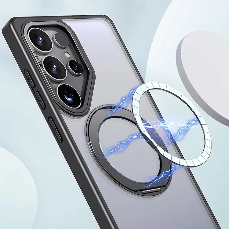 SNAPFIT Case Compatible for Samsung S26 Ultra SNAPFIT 360° Rotating Magnetic Ring Stand Wireless Protection Hard Cover — Black / S26