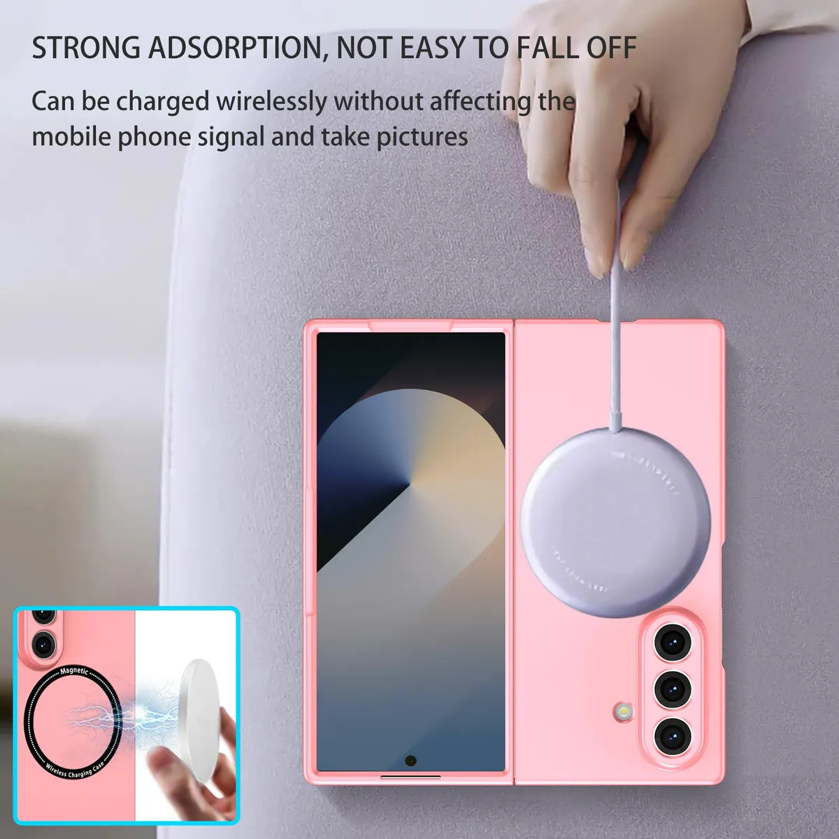 SNAPFIT Case Compatible With Samsung Galaxy Z Fold8 Fold 8 Ultra Wide Ultra Slim Magnetic Hardcase Anti Fingerprint Full Protection ā Black / Z Fold 8 (Wide)
