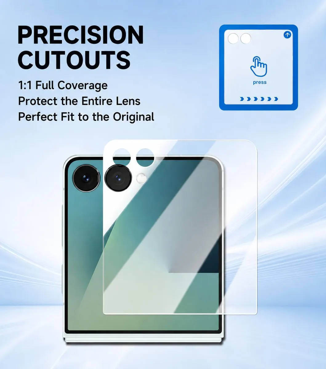 SNAPFIT Tempered Glass for Samsung Galaxy Z Flip8 Flip 8 SNAPFIT HD Clear Privacy Full Cover Anti Spy Gores Screen Guard Protector Anti Gores Full Cover Screen Guard with Tray - Primary Focuss