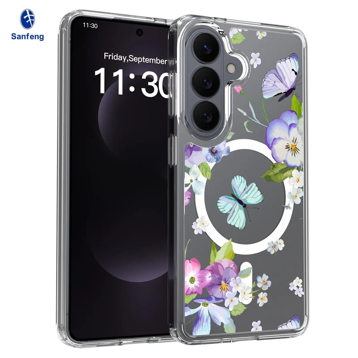 SNAPFIT Case for Samsung Galaxy S26 Ultra Plus SNAPFIT MagSafe 3D Color Painted Floral SoftCase HardCase Transparent Protective Premium Casing Cover - Primary Focuss ā Hard Golden Spark / S26