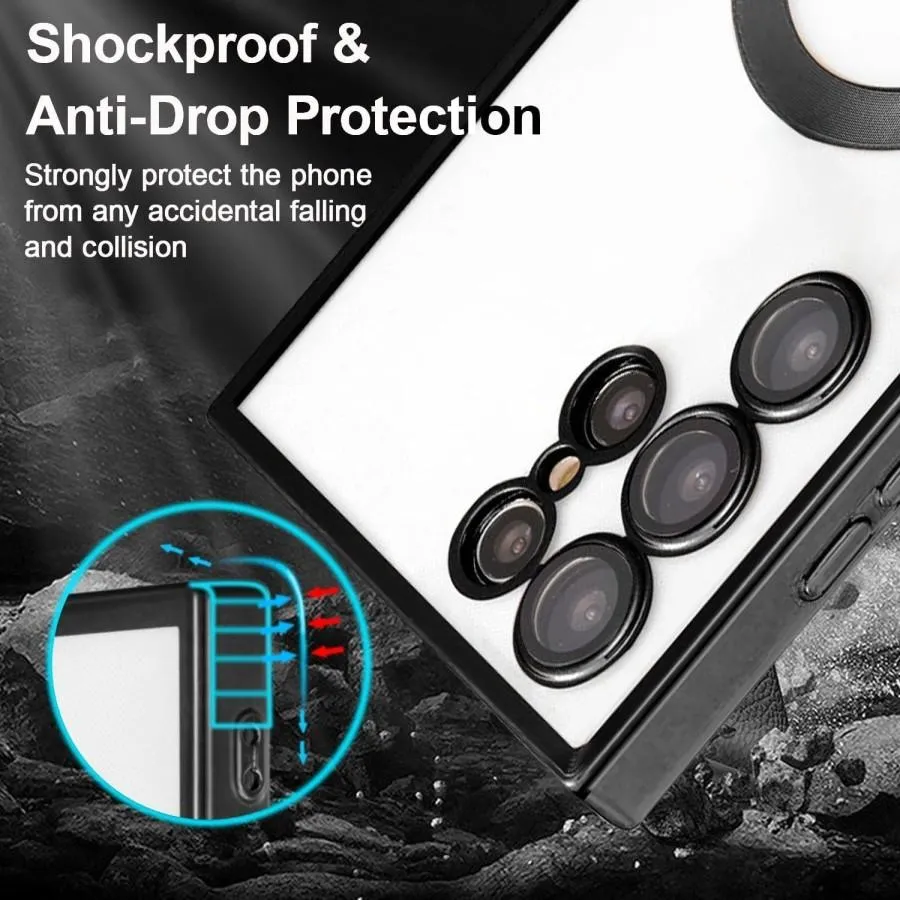 SNAPFIT Case Compatible for Samsung Galaxy S26 S25 Ultra Plus SNAPFIT MagSafe Slim Design Clear Case with Lens Protector Protective Cover Casing - Primary Focuss โ Black / S26 Ultra