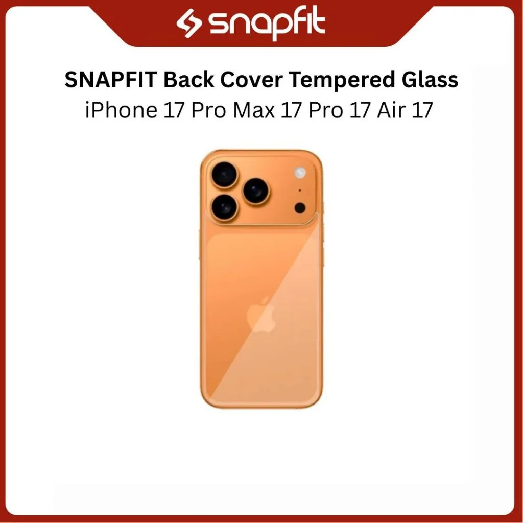 Back Cover Tempered Glass SNAPFIT iPhone 17 Pro Max 17 Pro 17 Air 17 Back Protector Guard Transparent HD Clear