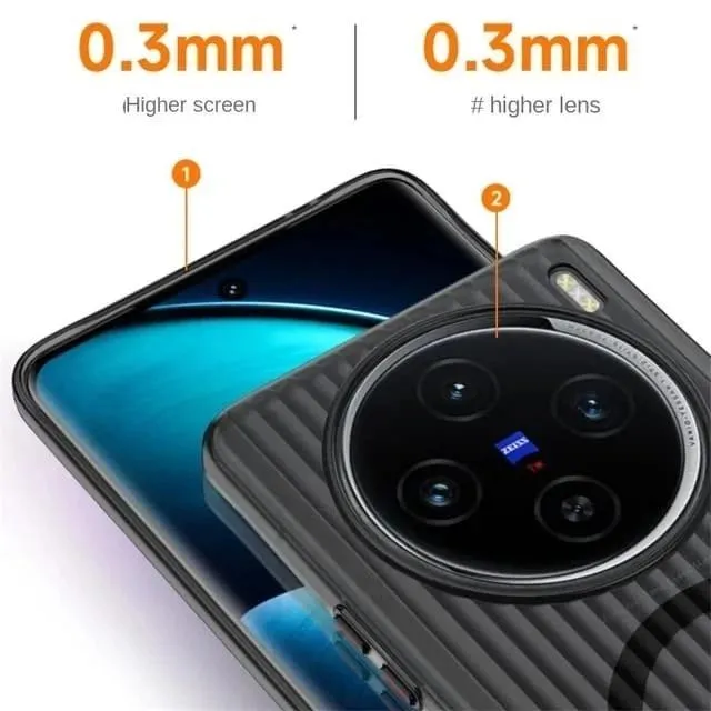 SNAPFIT Case Compatible for VIVO X300 Pro / X200 Pro 5G SNAPFIT Ultra Thin Corrugated Pattern Matte Magnetic MagSafe Anti-slip Protective Back Cover Casing - Primary Focuss โ Matte Black / Vivo X300 Pro