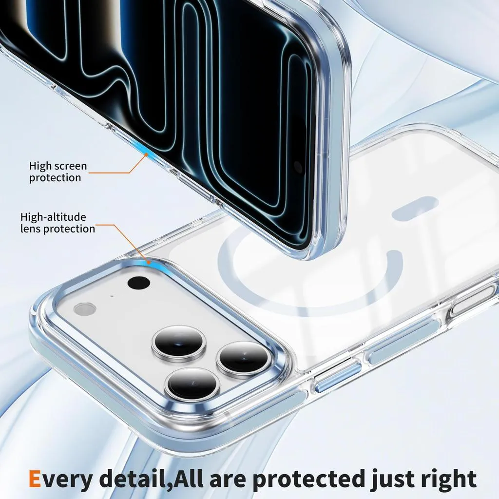SNAPFIT Case Compatible With iPhone 18ProMax 18Pro Clear MagSafe Transparan Shockproof Soft TPU Premium Anti Gores Anti Shock Kamera Full Protect Case iPhone 18 ProMax Clear MagSafe Transparan Shockproof Anti Slip — Black / iPhone 18 Pro Max