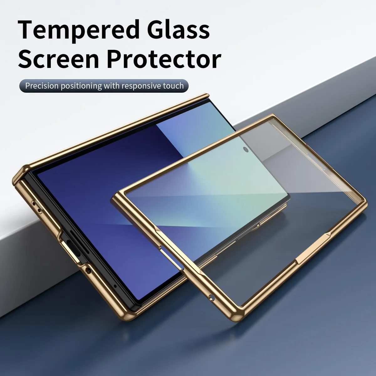 SNAPFIT Case Compatible With Samsung Galaxy Z Fold8 Fold 8 Ultra Electroplated Leather Diamond Pattern Built In Screen Protector ā Black