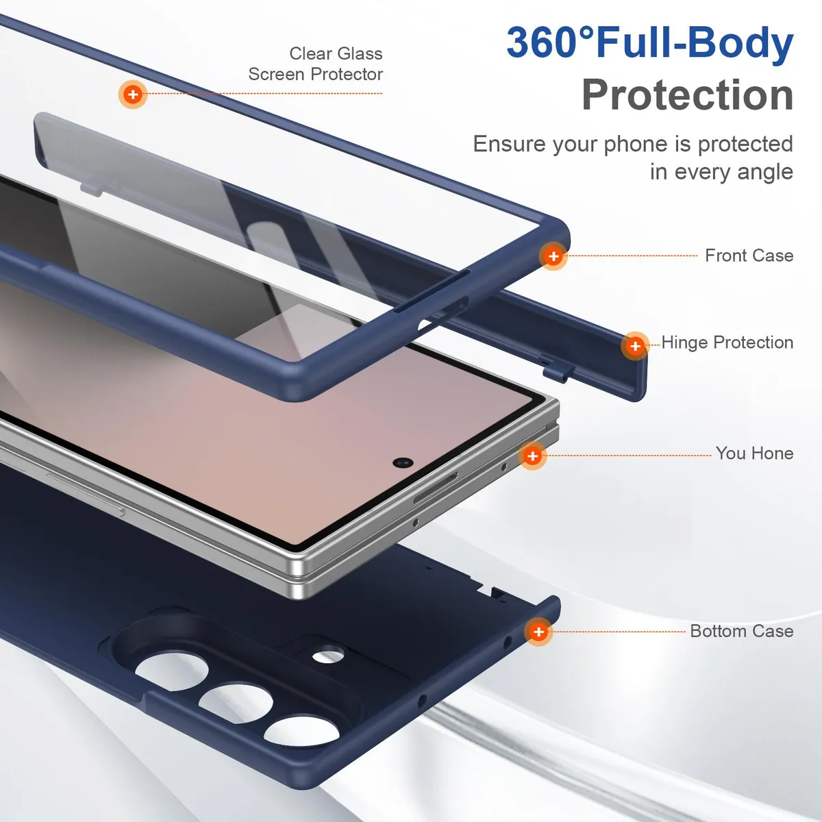 SNAPFIT Case Compatible With Samsung Galaxy Z Fold8 Fold 8 Ultra Wide Hard Case 360° Rotating Stand Hinge Protection Slim Armor Shockproof Casing Bulit In Screen Protector — 360 Black / Z Fold 8 Ultra