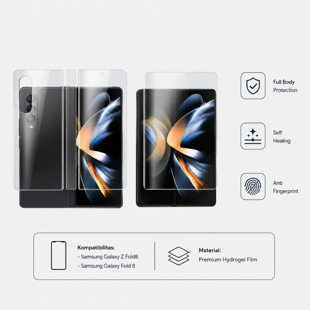 SNAPFIT Hydrogel Samsung Galaxy Z Fold 8 Ultra Fold 8 Wide Fullset Depan Belakang Full Body Screen Protector Clear Matte Anti Gores — Dalam Privacy / ZFold 8 (Wide)