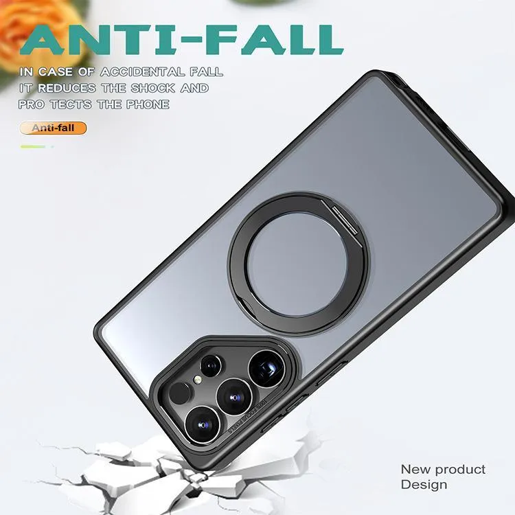 SNAPFIT Case for Samsung Galaxy S26 Ultra Plus SNAPFIT Acrylic Hardcase Ring Holder Stand 360° Rugged Stand Kickstand MagSafe Magnetic Full Cover - Primary Focuss — Black Matte / S26