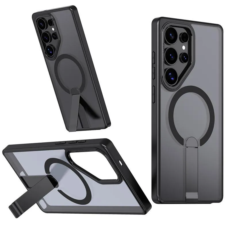 SNAPFIT Case Compatible for Samsung Galaxy S26 Ultra Plus SNAPFIT Magnetic Phone Case Trendy Color Matching Bracket Stand — Black / S26 Plus