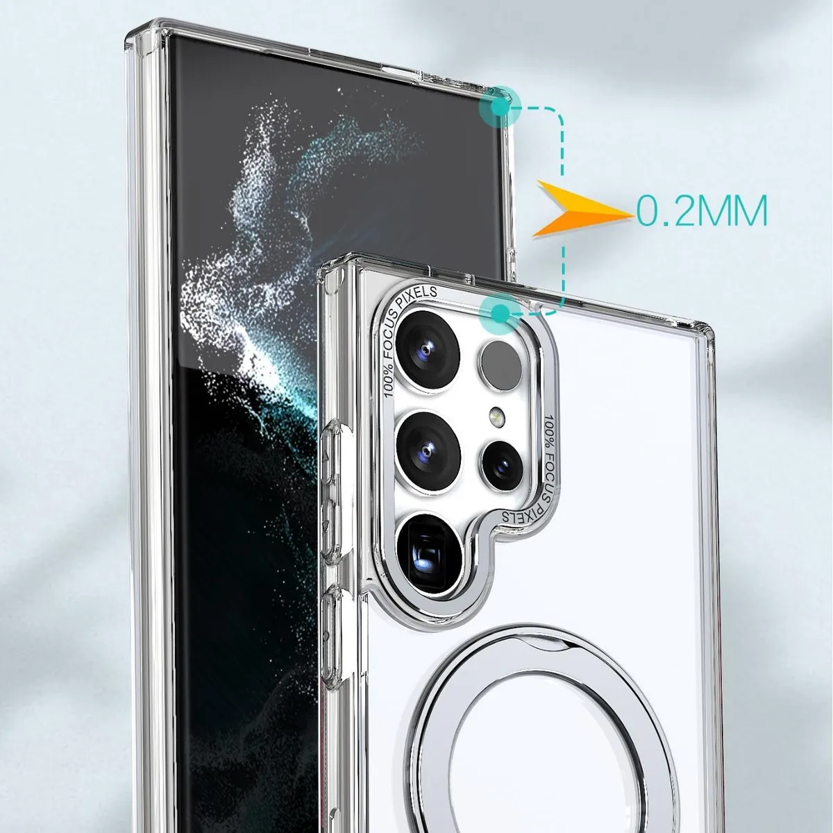 SNAPFIT Case Compatible for Samsung S26 Ultra SNAPFIT 360° Rotating Magnetic Ring Stand Wireless Protection Hard Cover — Black / S26
