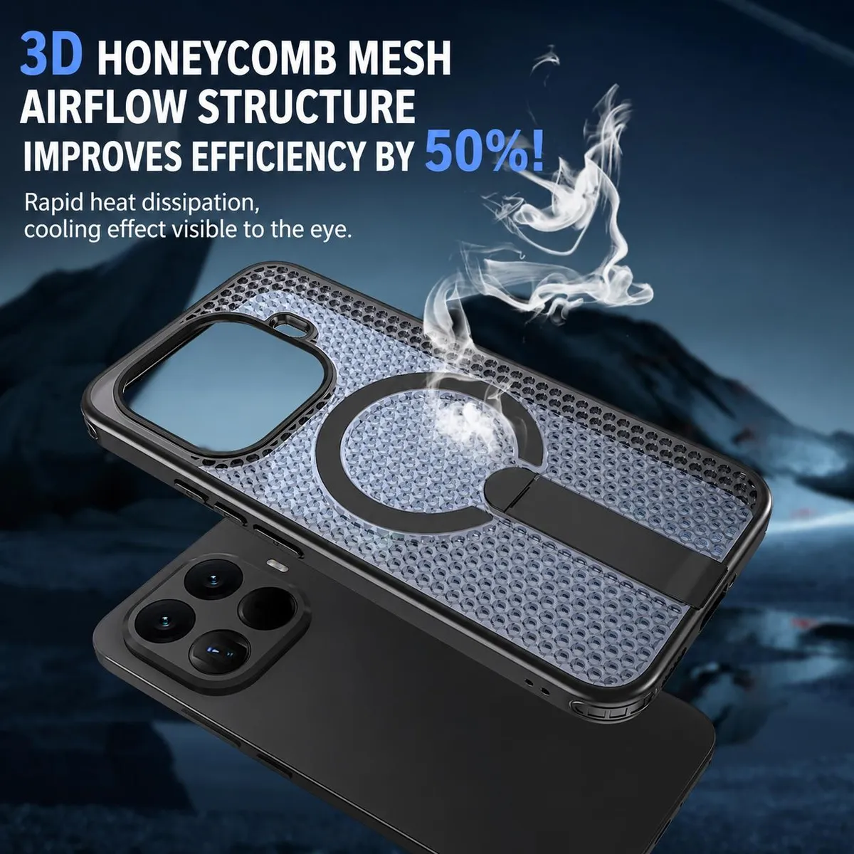 SNAPFIT Case Xiaomi 17T / 17T Pro SNAPFIT Magnetic Case Heat Dissipation Bracket KickStand Anti Shock Premium Cover — Black / Xiaomi 17T