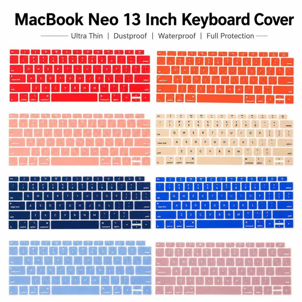 SNAPFIT TPU Keyboard Cover Compatible With MacBook Neo 13 Inch 2026 A3404 Macbook Air 13.6 15.3 Inch Macbook Pro 14 16 Inch Premium Silicone Ultra Thin Anti Debu Anti Air Pelindung Keyboard — Silicone Rose Gold