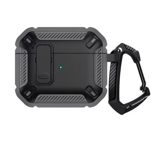 SNAPFIT Case Compatible for AirPods 4 2024 SNAPFIT Security Lock Military Shockproof Protect Cover With Keychain Gantungan Kunci Protective Casing Cover - Primary Focuss — Blue