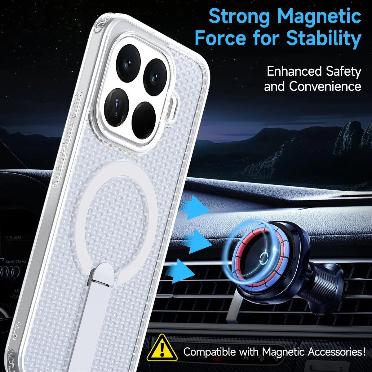 SNAPFIT Case Xiaomi 17T / 17T Pro SNAPFIT Magnetic Case Heat Dissipation Bracket KickStand Anti Shock Premium Cover — Black / Xiaomi 17T