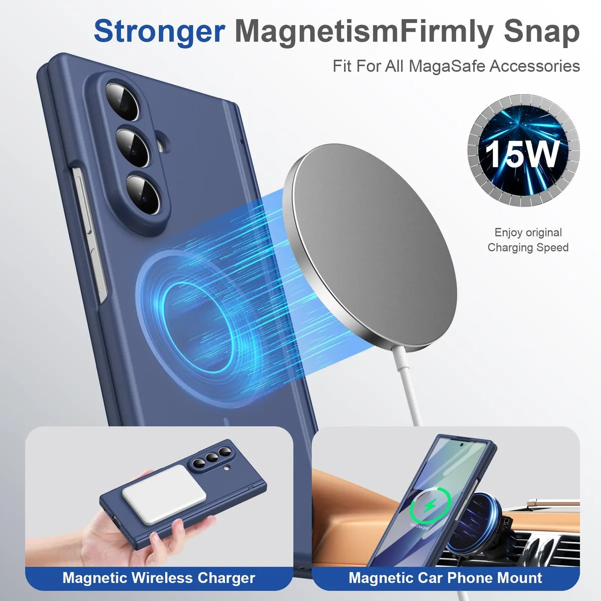 SNAPFIT Case Compatible With Samsung Galaxy Z Fold8 Fold 8 Ultra Wide Hard Case 360° Rotating Stand Hinge Protection Slim Armor Shockproof Casing Bulit In Screen Protector — 360 Black / Z Fold 8 Ultra