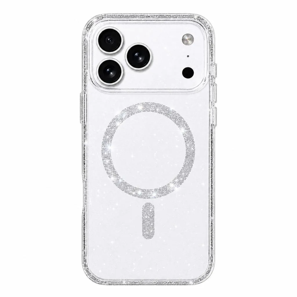 SNAPFIT Case For iPhone 18 Pro Max 18 Pro Glitter MagSafe Magnetic Shockproof Hard Cover — Black / iPhone 18 Pro