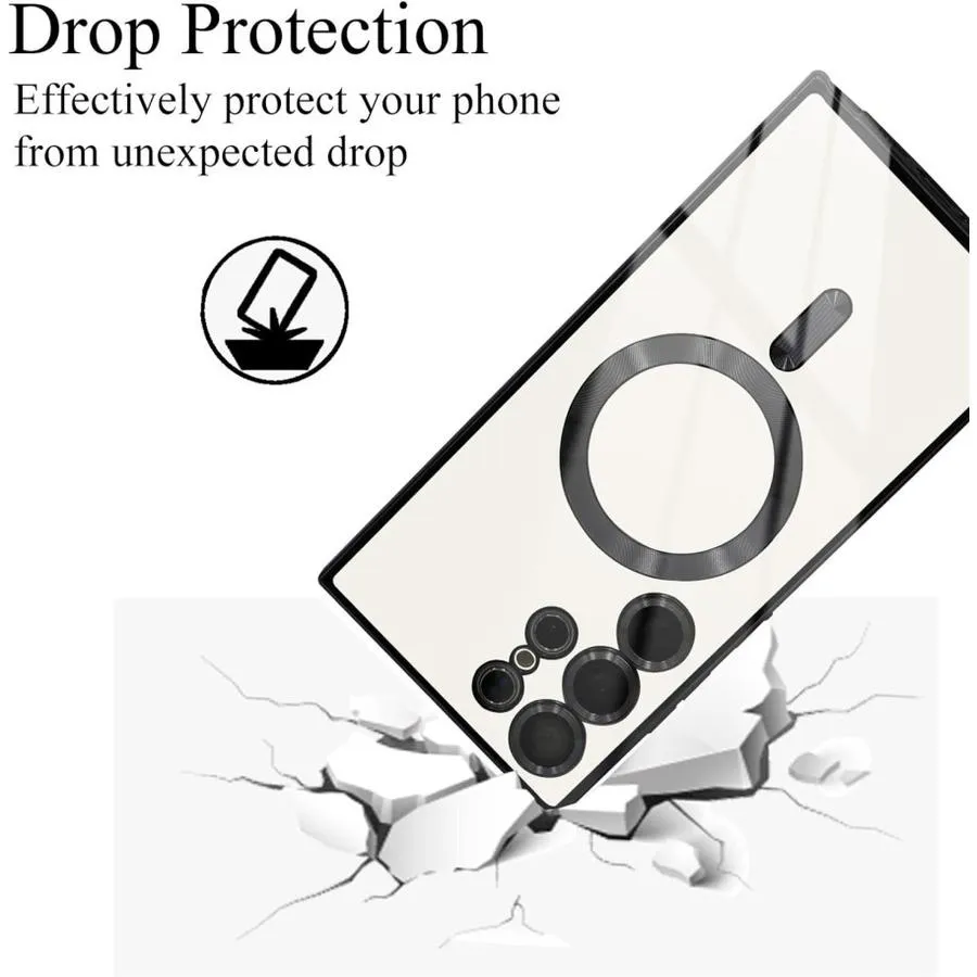 SNAPFIT Case for Samsung Galaxy S26 S25 Ultra Plus SNAPFIT MagSafe Slim Design Clear Case with Lens Protector Protective Cover Casing - Primary Focuss โ Black / S26