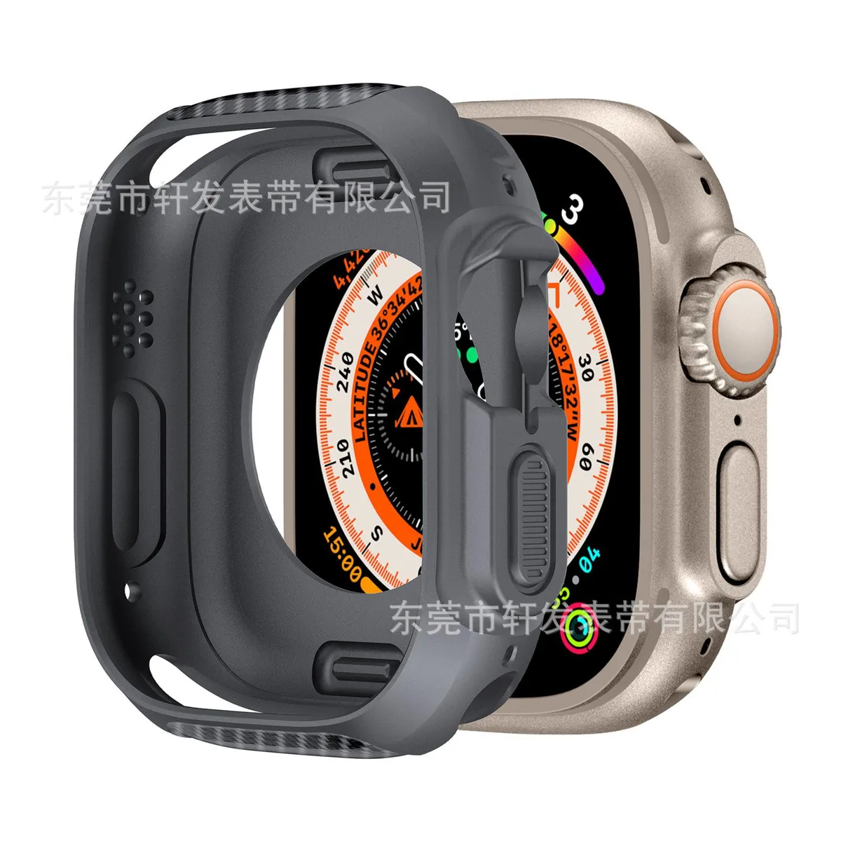 SNAPFIT Case Apple Watch Ultra 1 / 2 / 3 / 4 49mm TPU Carbon — Grey