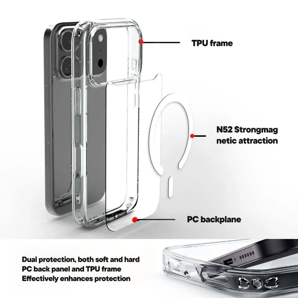 SNAPFIT Case iPhone 18 Pro Max Ultra Slim Magsafe Crystal Clear Hard Shell Magnetic Casing — Camera Hole / iPhone 18 Pro