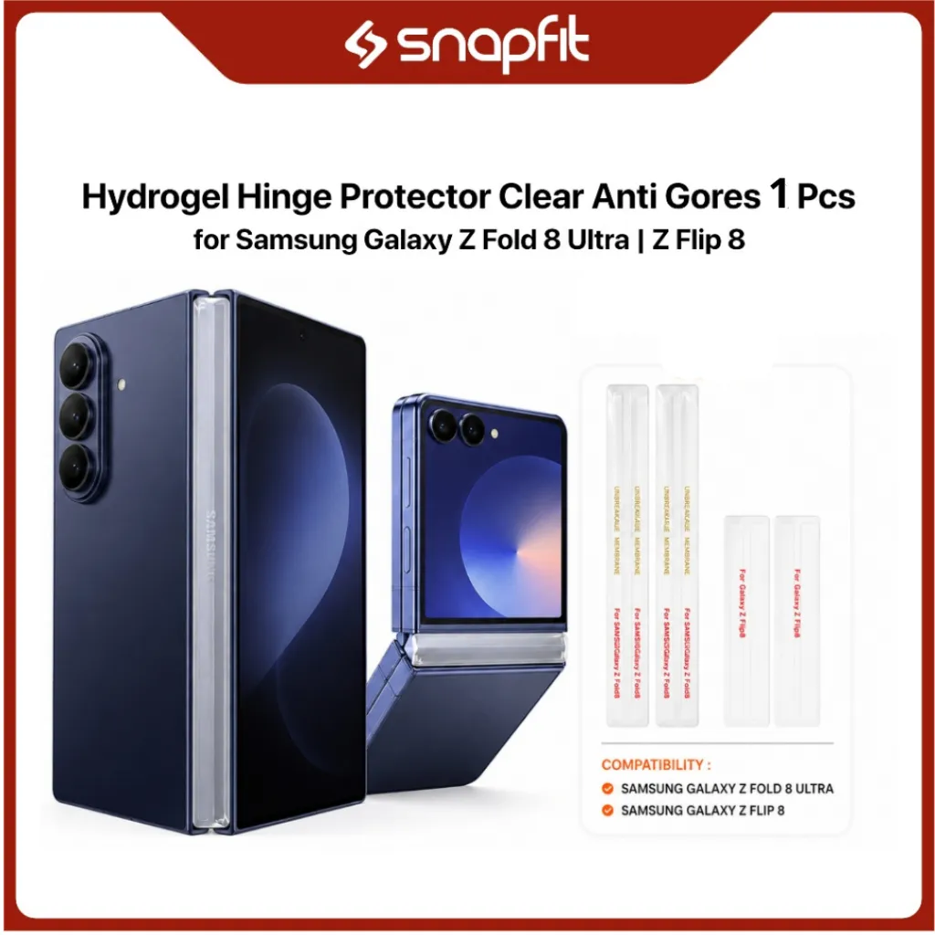 SNAPFIT Hydrogel Samsung Galaxy Z Fold 8 Ultra Z Flip 8 Anti Gores Hinge Protector Clear 1 Pcs